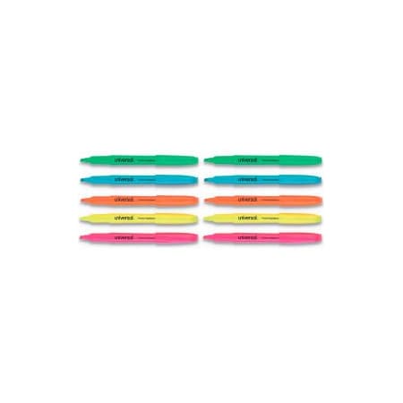 Universal Products Universal Pocket Highlighters, Chisel Tip, Assorted Colors, Dozen UNV08857